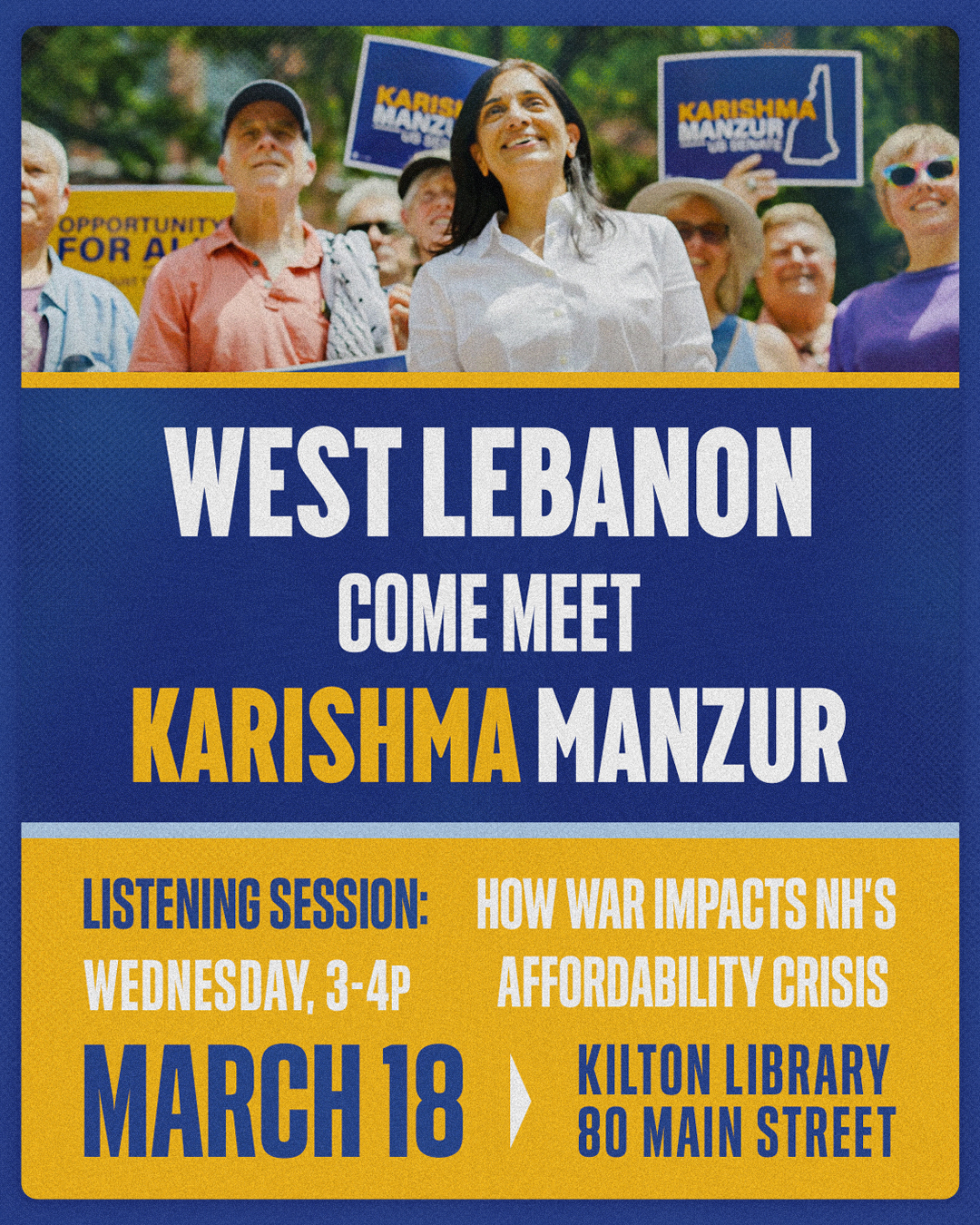 West Lebanon listening session — Karishma Manzur