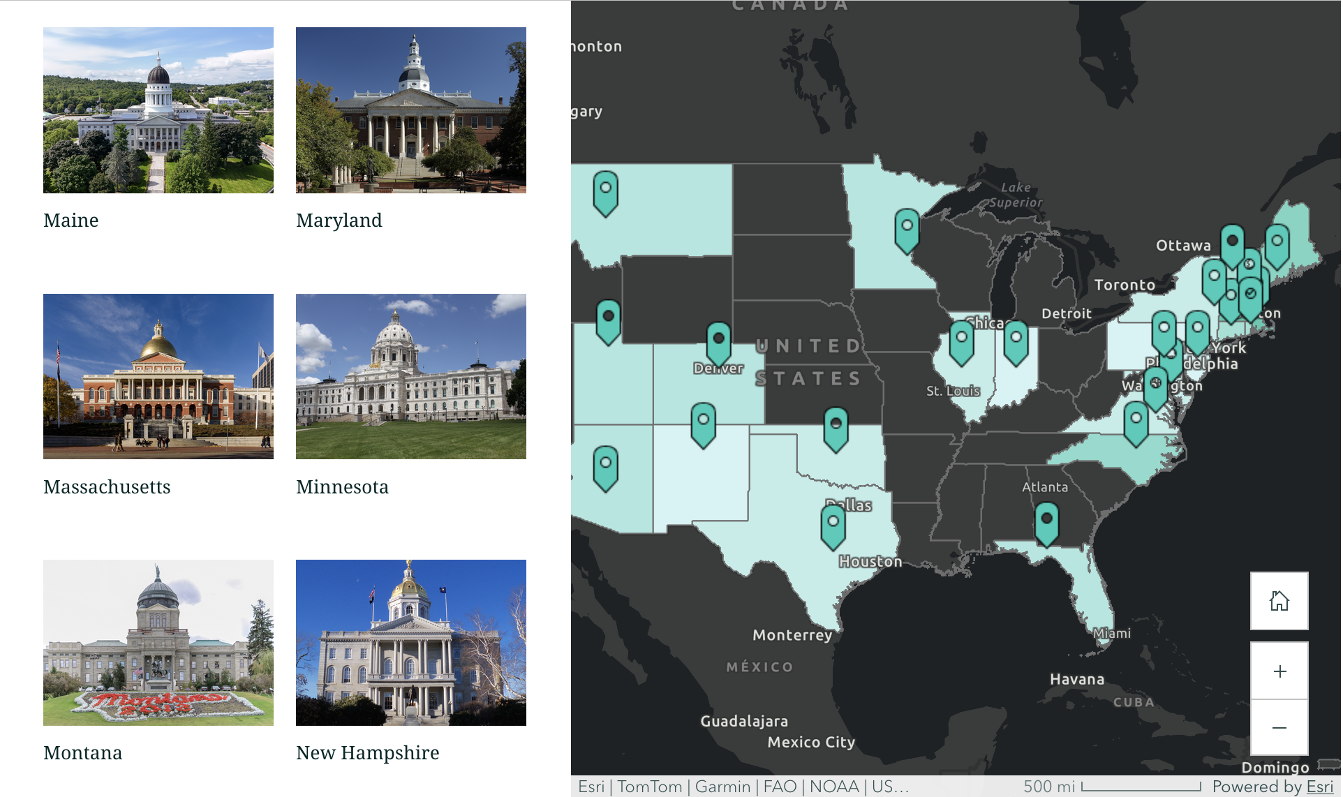 Parking reform legislation map — 26 states